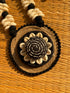 Black Flower Kantha Necklace