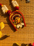 Goddess Durga Black Bamboo Fabric Necklace