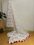 Moti Baagh White Mul Cotton Saree