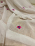 Moti Baagh White Mul Cotton Saree