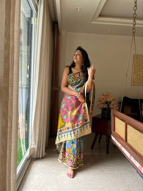 Raas Srikalahasti Pure Silk Kalamkari Saree