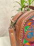 Banjaran Round Kashidakari Leather Bag