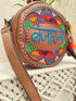 Banjaran Round Kashidakari Leather Bag