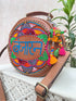 Banjaran Round Kashidakari Leather Bag