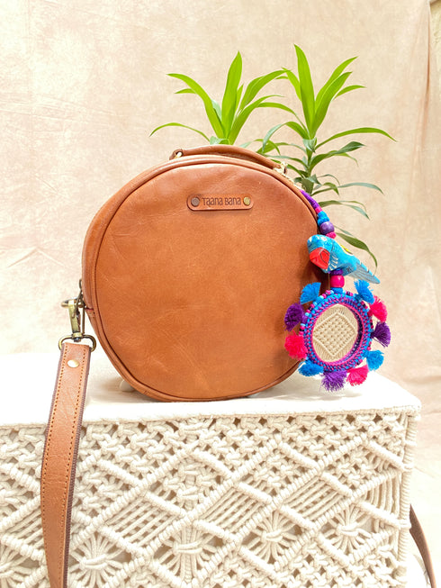 Daffli Round Leather Bag