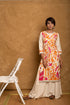 Orange Applique Kurti Skirt Set