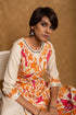 Orange Applique Kurti Skirt Set