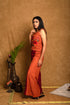 Orange Red Strap Top & Palazzo Pant Set