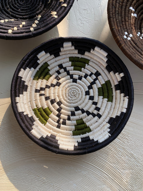 Midnight dream - Handwoven Sabai grass wall baskets set