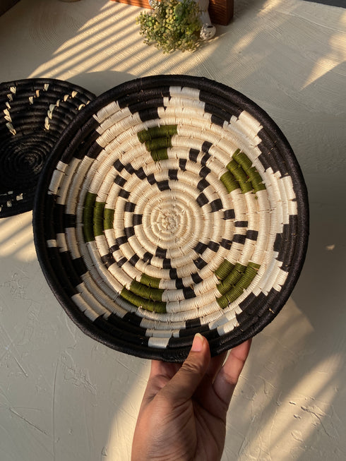 Midnight dream - Handwoven Sabai grass wall baskets set