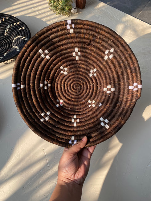 Midnight dream - Handwoven Sabai grass wall baskets set