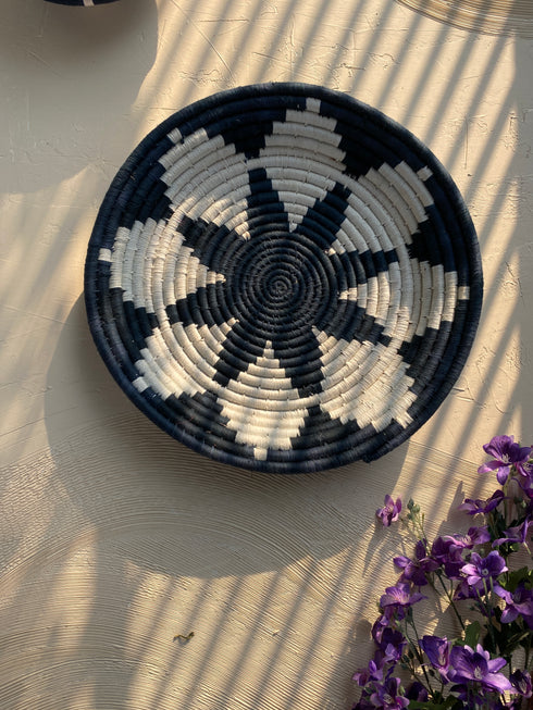 Floral kohl - Handwoven Sabai Grass wall baskets set