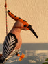 Tangerine Hoopoe - Stuffed bird decor hanging