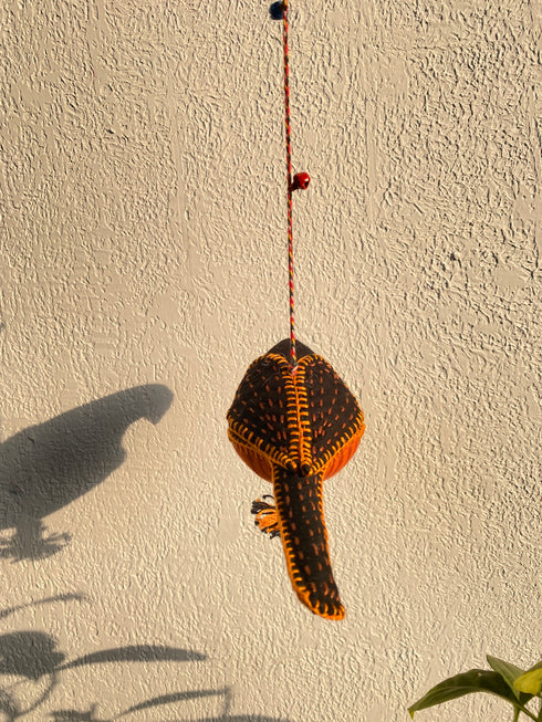 Sienna smokey sparrow- Stuffed bird decor hanging