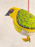 Green Finch of Sunshine - Stuffed bird decor hanging