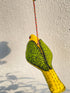 Green Finch of Sunshine - Stuffed bird decor hanging