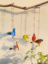 Wings of Tradition - Stuffed bird decor hanging set of 5