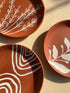 Leafy Summer - Decorative Terracotta wall plates set of 3