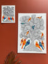 Traditional Gond wall painting of multi birds- 1 pc