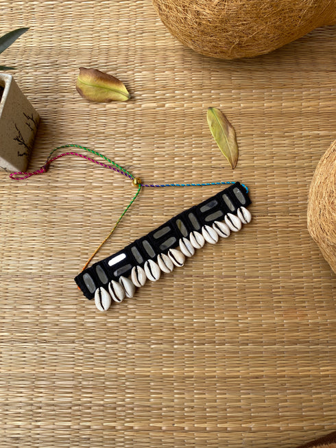Black Check Mirror Choker with earrings