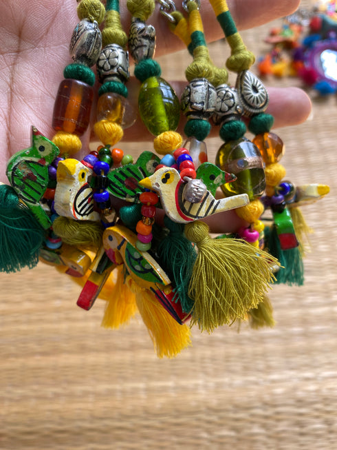 Bird Yellow Boho Tassel Keychain