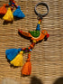 Orange Parrot Boho Tassel Keychain