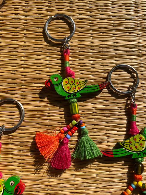 Parrot Boho Tassel Keychain