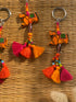 Orange Horse Boho Tassel Keychain