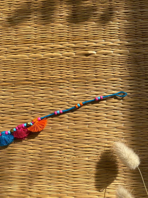 Blue Multi Tassels Patwa Anklet- 1pc