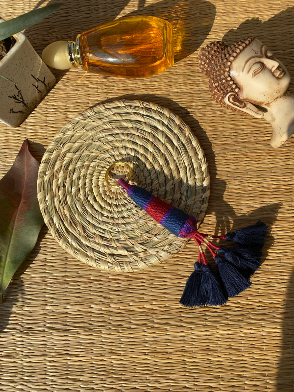Rugged Blues Tassel Keychain