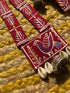 Mehroon Bird Warli Fabric Necklace