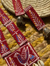 Mehroon Bird Warli Fabric Necklace