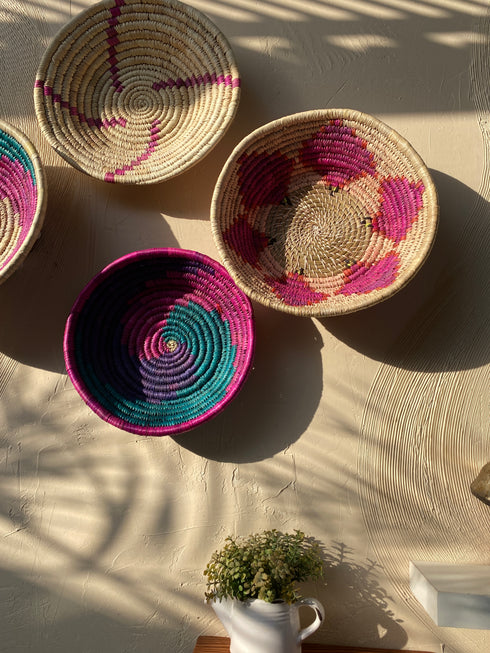 Traditional Unicorn - Handwoven Sabai Grass wall baskets set of 4