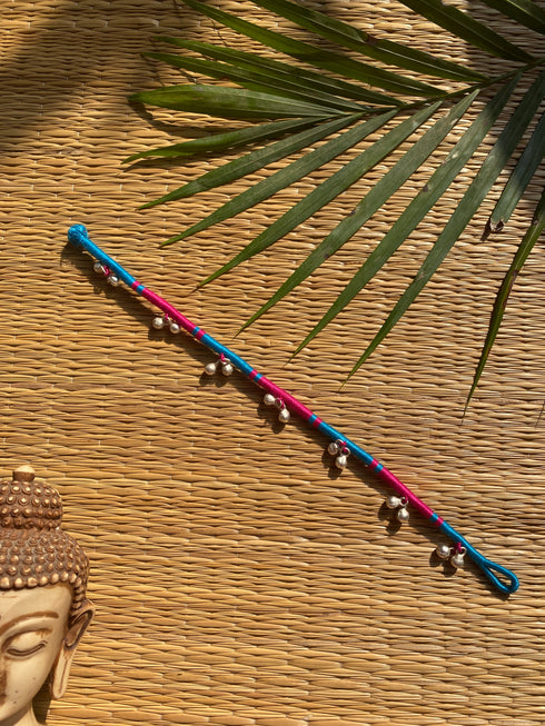 Pink Blue Ghungroo Patwa Anklet